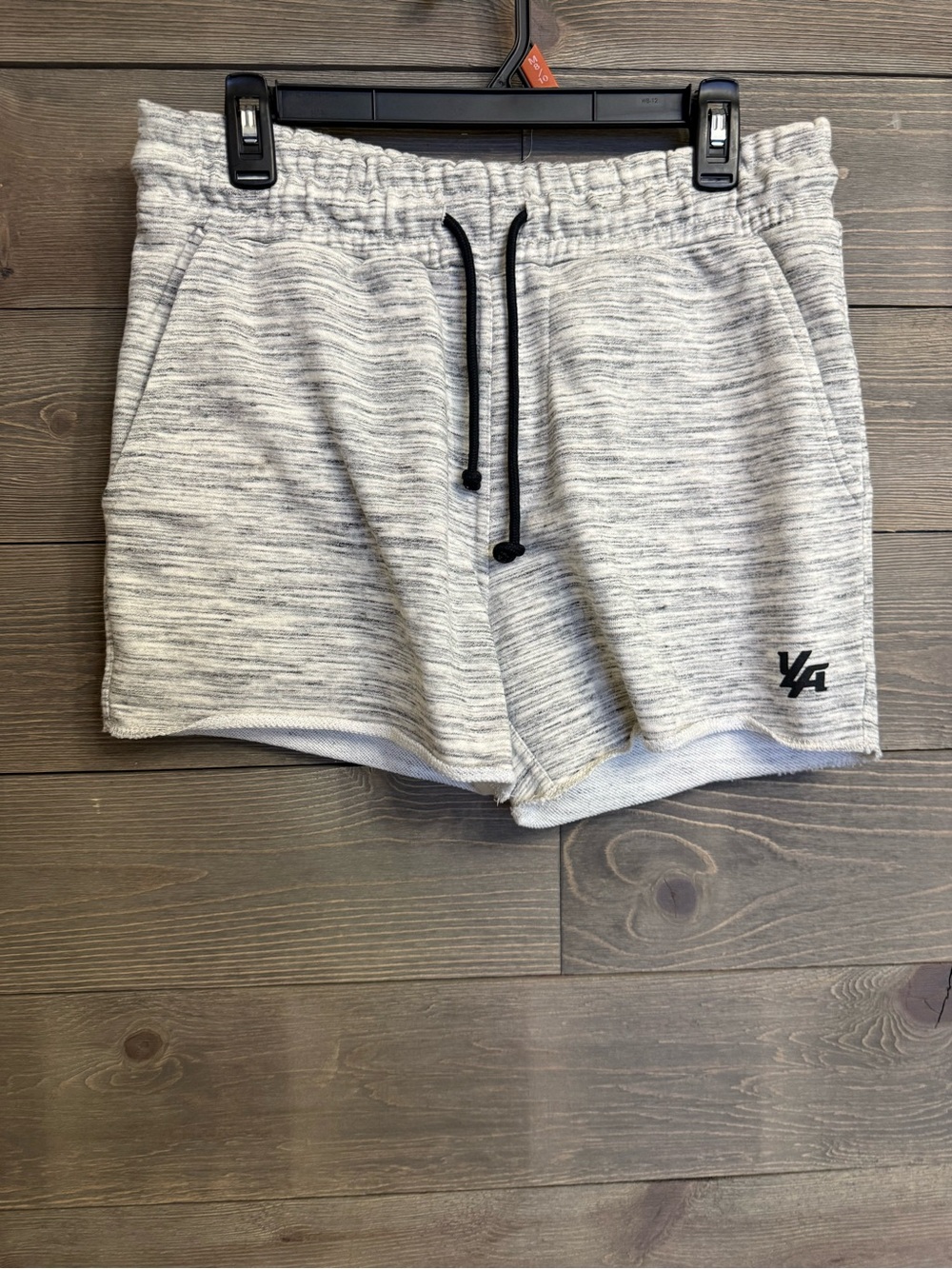 YoungLA Heathered Light Gray Athletic Shorts with Black Drawstring